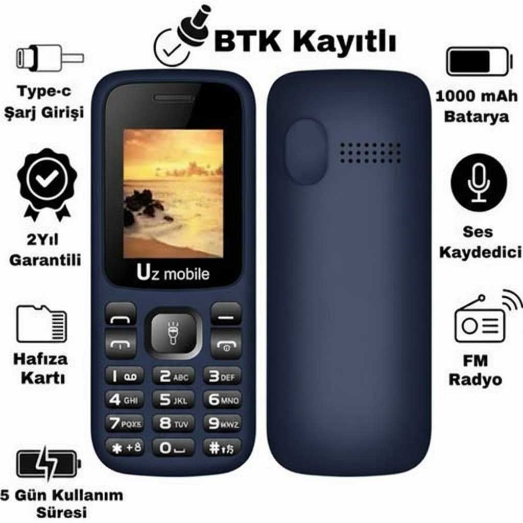 UZ Mobile H1 Tuşlu Telefon